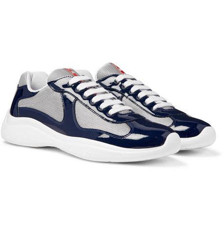 women's prada blue sneaker|navy blue Prada sneakers.